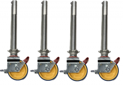 Set of 4 x Adjustable Legs And 150mm Castors